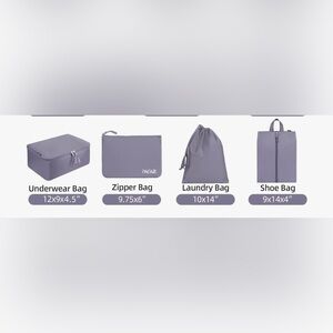BAGAIL 4 Set Packing Cube Organizers in Various Sizes for Traveling in Grey